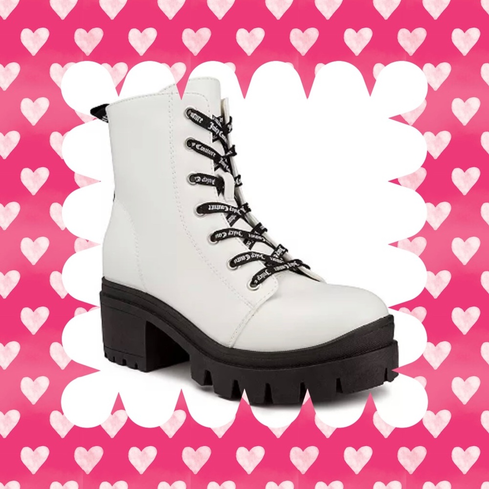 🎉JUICY COUTURE~HIGH HEEL COMBAT BOOTS ~BRAND NEW WITH TAGS!! 💕 SIZE 7 MEDIUM